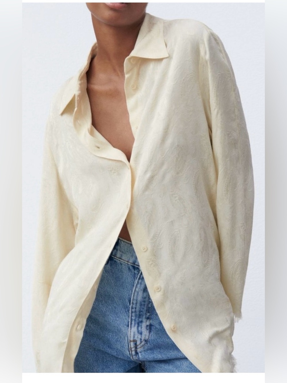 NWT Zara Elegant Cream Paisley Women's blouse